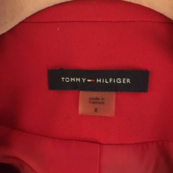 Tommy Hilfiger Red Scarlet Womens fitted Blazer 8 - Picture 7 of 8